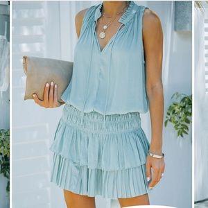 VICI satin smocked dress - S/M